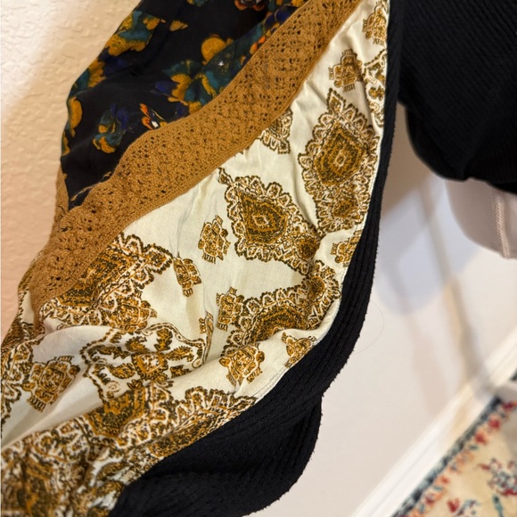 Free People Black and Tan Boho Blouse - Picture 6 of 10